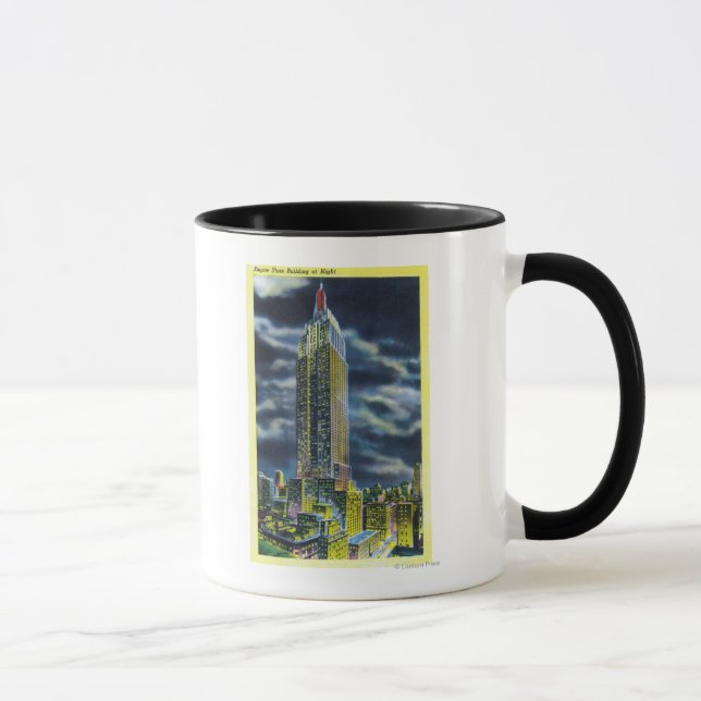 NYC, New YorkEmpire Staat Gebäude bei Nacht Tasse (Rechts)