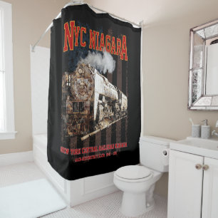 NYC Niagara Steam Locomotive mit amerikanischer Fl Duschvorhang