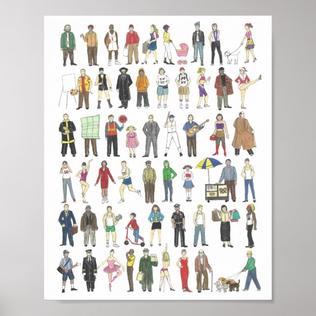 NYC People New York City Citians People Residenten Poster (Vorne)