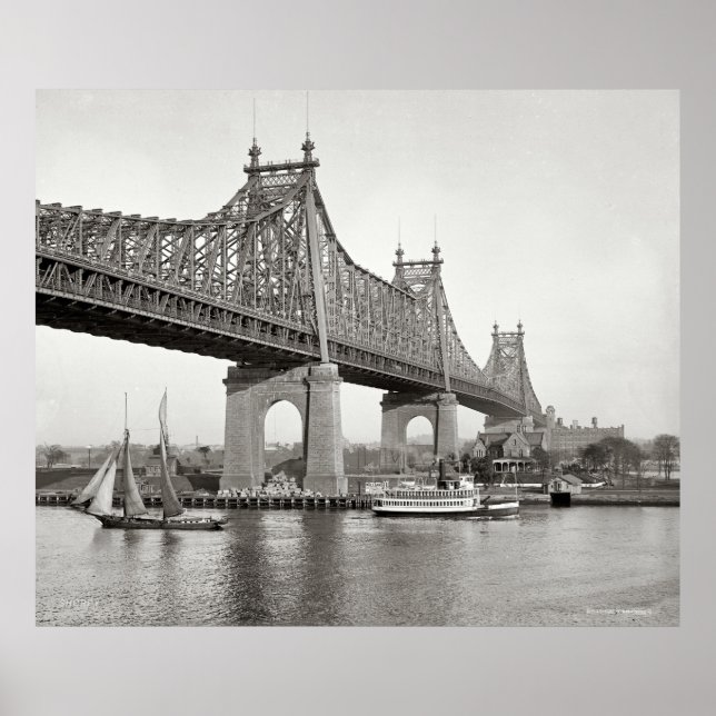 NYC Queensboro Bridge Photograph Poster (Vorne)