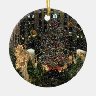 NYC Rockefeller Center Weihnachtsbaum fallender Sc Keramikornament
