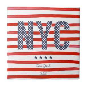 NYC Rot-, weißer u. Blauerentwurf Fliese