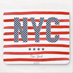 NYC Rot-, weißer u. Blauerentwurf Mousepad