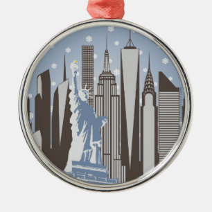 NYC-Schneeflocken Silbernes Ornament