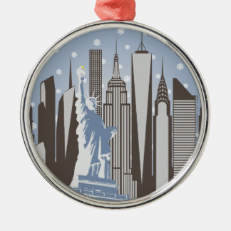 NYC-Schneeflocken Silbernes Ornament