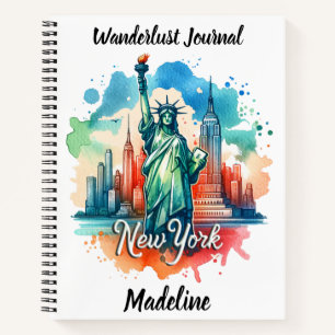 NYC-Sehenswürdigkeiten unter dem pulsierenden Himm Notizbuch