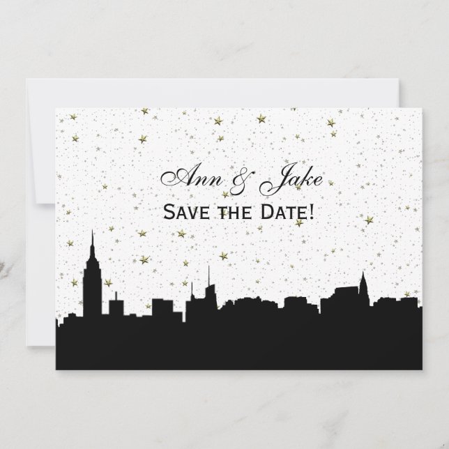 NYC Silhouette DIY BG Color Save the Date was (Vorderseite)