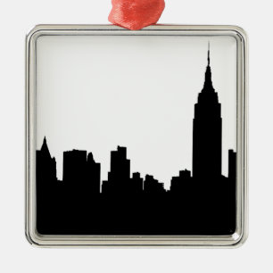 NYC-Silhouette, Emp St Bldg #1 Ornament Aus Metall