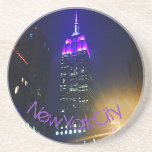 NYC Skycraper Lila Empire State Gebäude Night Sandstein Untersetzer