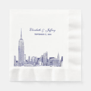 NYC-Skyline 01 geätzter DIY-Hintergrund Farbe Hoch Serviette