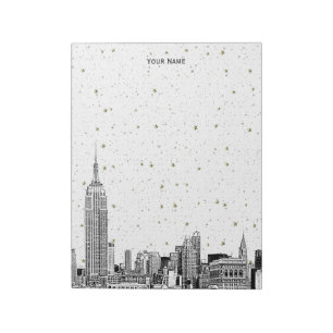 NYC-Skyline 01 geätzter DIY-Hintergrund Farbiger S Notizblock