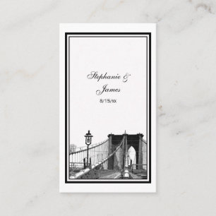 NYC Skyline Bklyn Bridge #2 Etched Escort Cards Platzkarte