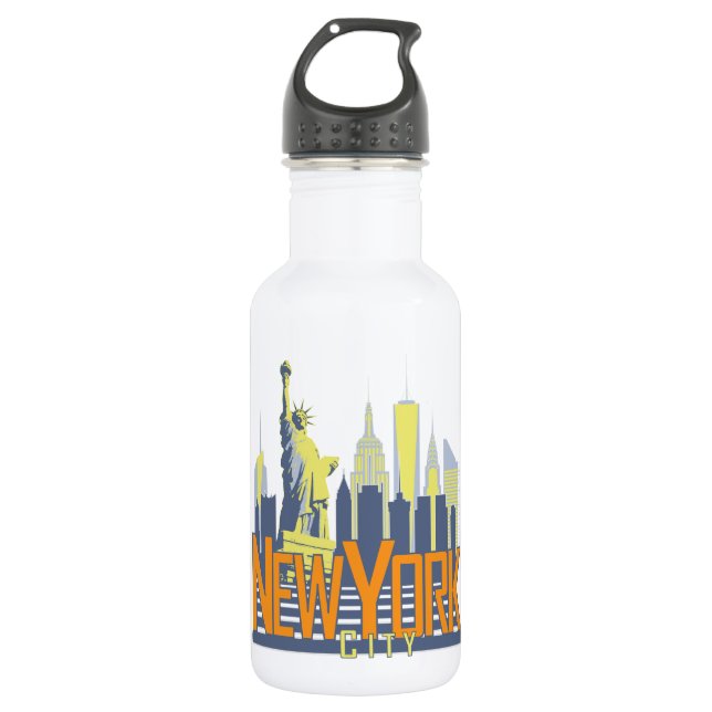 NYC-Skyline Bold Trinkflasche (Vorderseite)