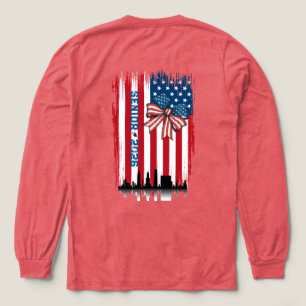NYC-Skyline-Bow-Amerikanische-Flagge-Abschlussjahr Tri-Blend Shirt