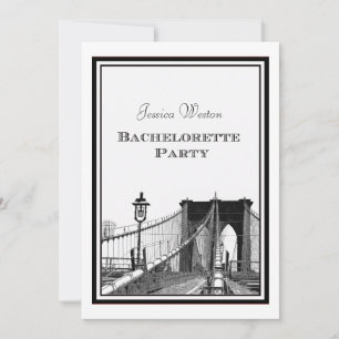 NYC Skyline Brooklyn Bridge #2 DIY Junggesellinnen Einladung