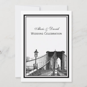 NYC-Skyline Brooklyn Bridge #2 Hochzeit Einladung