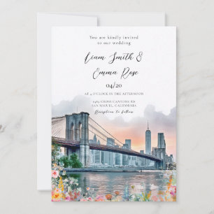 NYC Skyline Brooklyn Bridge Hochzeit Hochzeit Einladung