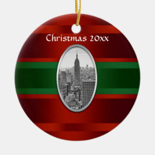 NYC Skyline: Emp St Bldg Weihnachten #3 Keramikornament
