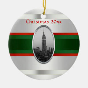 NYC-Skyline: Empire State Building Weihnachten #4W Keramik Ornament