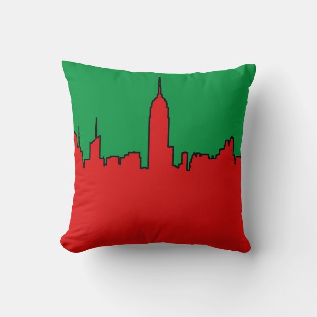 NYC Skyline: ESB Weihnachts-Silhouette Kissen (Vorderseite)
