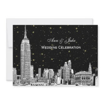 NYC Skyline Etch Starry DIY BG Wedding Invite