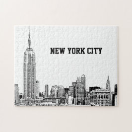 NYC Skyline Etched 01