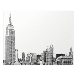NYC Skyline Etched 01 Notizblock