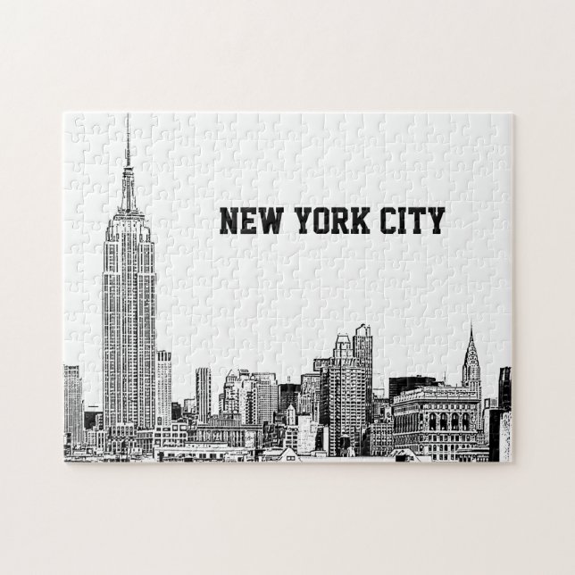 NYC-Skyline geätzt 01 (Horizontal)