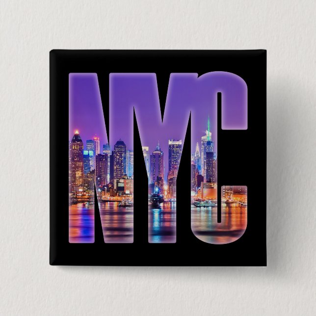 NYC Skyline (hell) Button (Vorderseite)