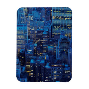 NYC Skyline, hohe Winkelsicht an der Dämmerung Magnet