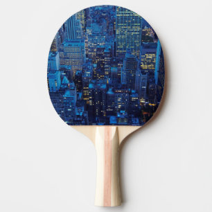 NYC Skyline, hohe Winkelsicht an der Dämmerung Tischtennis Schläger