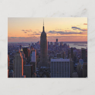 NYC Skyline kurz vor Sonnenuntergang Postkarte