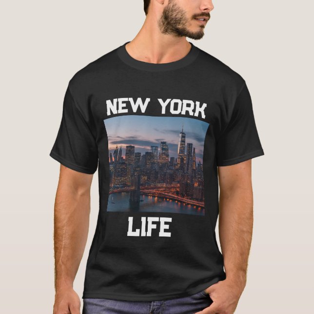 NYC Skyline Luftbild T-Shirt (Vorderseite)