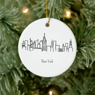 NYC-Skyline New York Illustration Keramik Ornament
