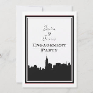 NYC Skyline Silhouette #2 DIY Verlobung Einladung