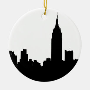 NYC-Skyline-Silhouette, Empire St Bldg #1 Keramik Ornament