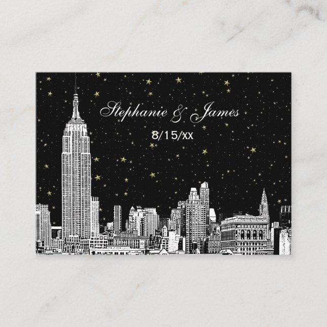 NYC Skyline Starry DIY BG Platzkarten (Vorderseite)
