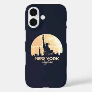 NYC Skyline Statue of Liberty Silhouette iPhone 16 Hülle