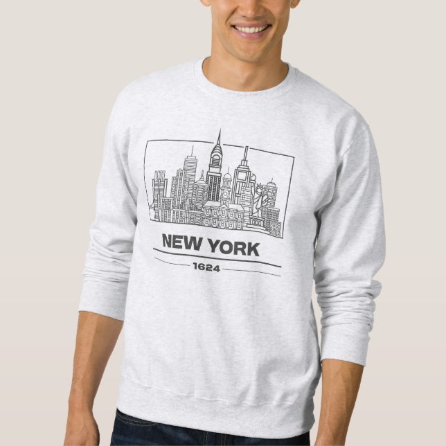 NYC Skyline Sweatshirt : Iconic Line Art Edition (Devant)