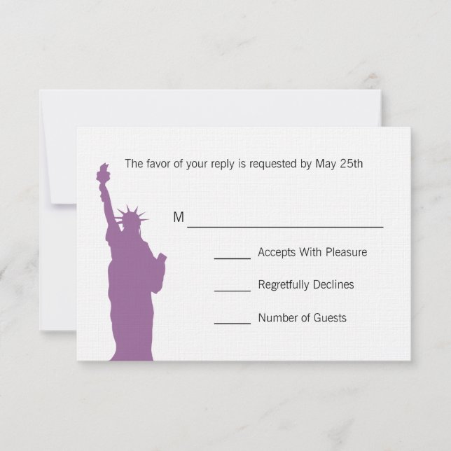 NYC Skyline Wedding RSVP Cards (Vorderseite)