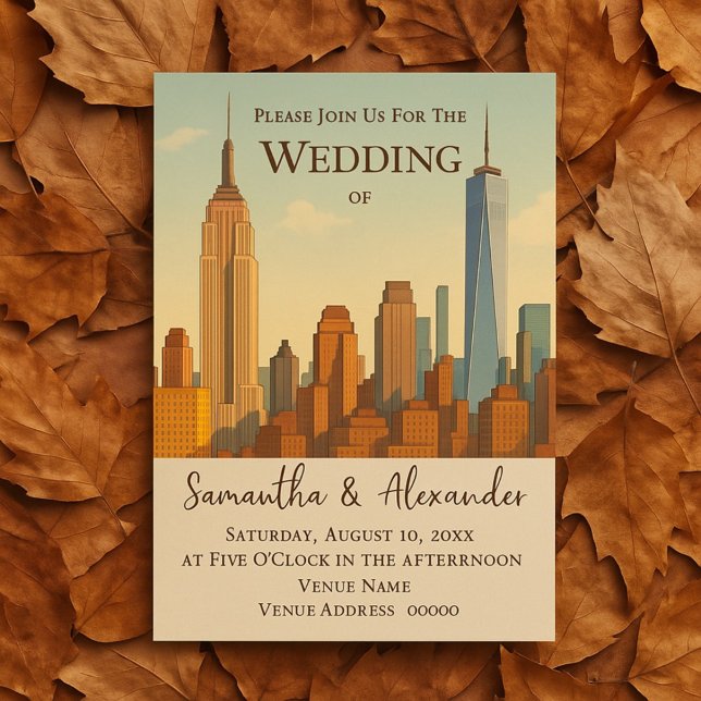 NYC Skyline Wedding Vintag City Einladung (Von Creator hochgeladen)