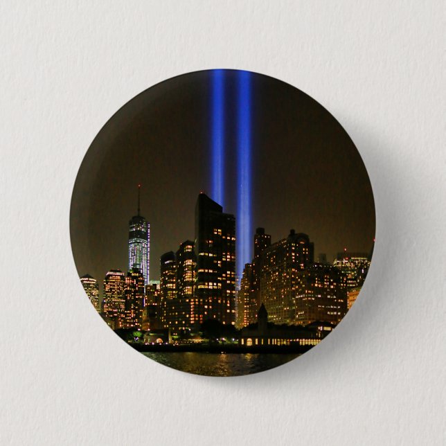 NYC Skyline: WTC 9/11 Tribute in Light 2013 #1 Button (Vorderseite)