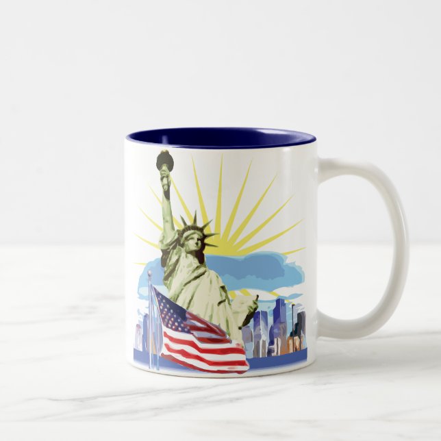 NYC Skyline Zweifarbige Tasse (Rechts)