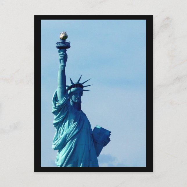 NYC Statue of Liberty Blue Postkarte (Vorderseite)