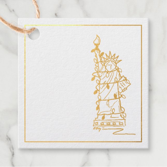 NYC Statue of Liberty Christmas Hanukkah Holiday Geschenkanhänger (Vorderseite)