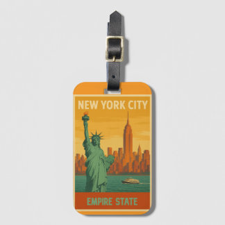NYC Statue of Liberty & Empire State Retro Gepäckanhänger