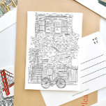 NYC Stoop Black and White Sketch Postcard Einladungspostkarte<br><div class="desc">Die hübsch illustrierte Postkarte des NYC mit einer schwarz-weißen Skizze aus einem klassischen New Yorker Bräunstein.</div>