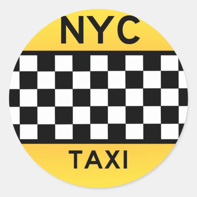 NYC TAXI-Aufkleber Runder Aufkleber (Vorderseite)