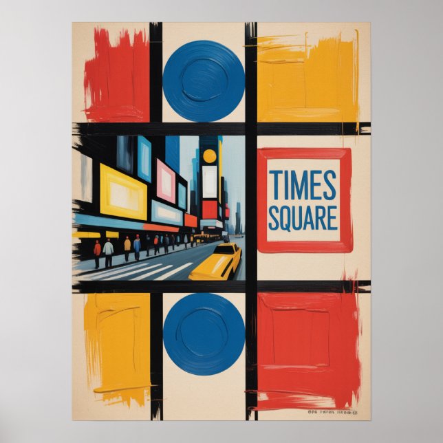 Nyc Times Square Farbblöcke Poster (Vorne)