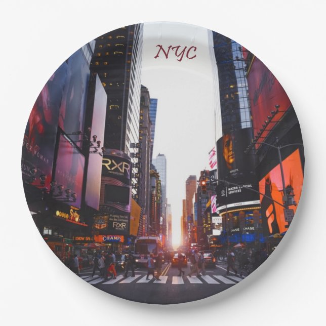 NYC Times Square New York City Pappteller (Vorderseite)